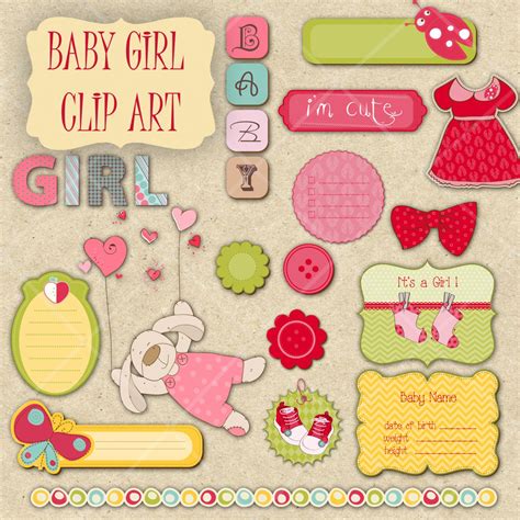 17 Png Baby Girl Clipart Stickers By Digitalvintagedreams On Etsy