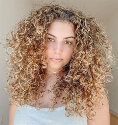 Natural Curly Hair With Blonde Highlights