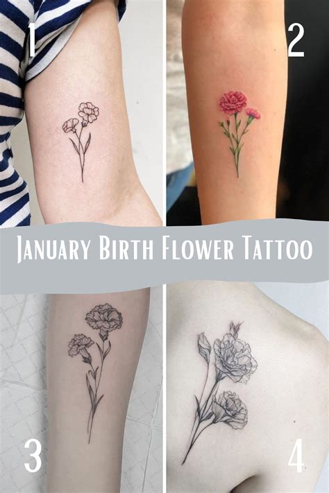 January Birth Flower Tattoo Designs The Carnation Tattoo Glee