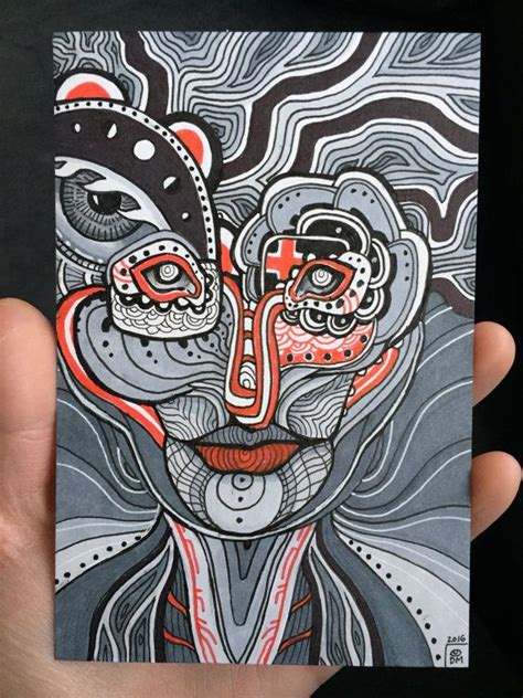 Original Art Trippy Drawing Surreal Drawing Psychedelic Art