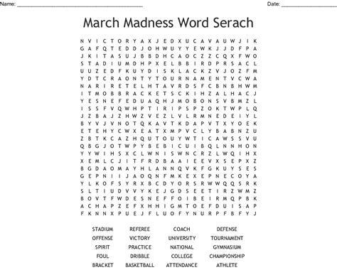 March Madness Word Serach Word Search Wordmint Word Search Printable