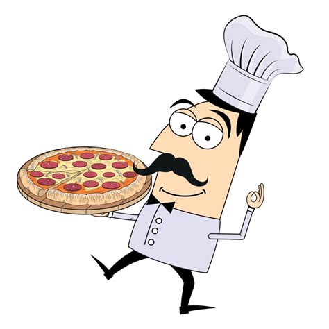 Chef Holding Pizza Illustration 16394523 Vector Art At Vecteezy