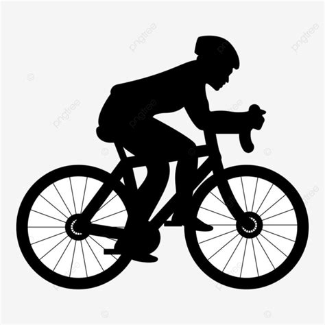 Cyclist Silhouette Transparent Background Cyclist On Bike Silhouette Icon Black Color Vector