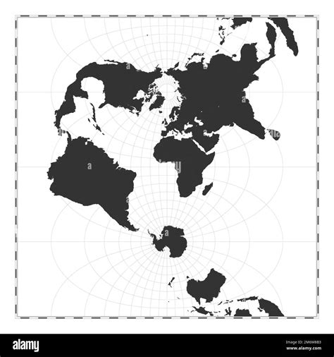 Vector Mapa Del Mundo Proyección Esférica Transversal De Mercator