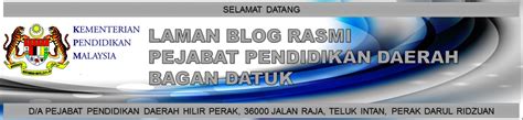 Salam ucapan daripada tuan ppd bagan datuk. PPD Bagan Datuk