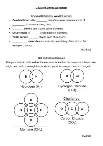 Ks4 Gcse 9 1 Science Chemistry Covalent Bonds Bonding Worksheet