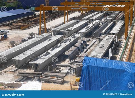 Fabrication Yard For Prestress Concrete Precast Beam Editorial Image