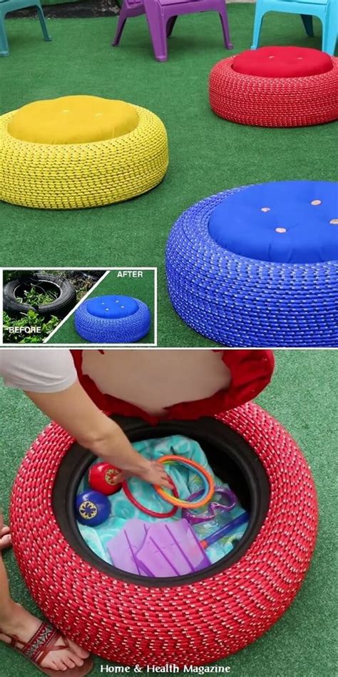 New tires have a very distinctive smell and old tires usually you may not be aware of it, but there are a lot of cool things that can be made out of old tires. 40 DIY Tire Furniture Ideas You Can Actually Try - Buzz16 | Tire furniture, Tyres recycle, Diy ...