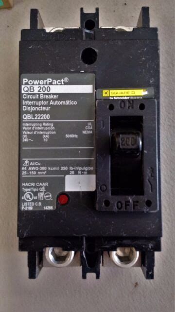 Square D Powerpact Qb200 Circuit Breaker Qbl22200 200 Amp 240 V 2 Pole