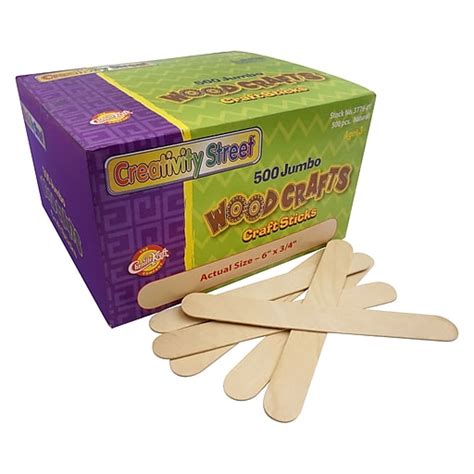 Chenille Craft Natural Jumbo Wood Craft Sticks 500 Pieces At Staples