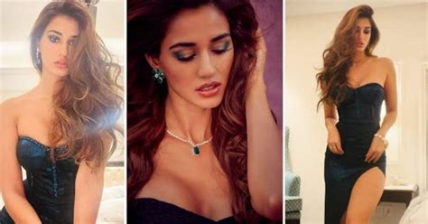hot and sexy disha patani flaunts cleavage in sultry black corset