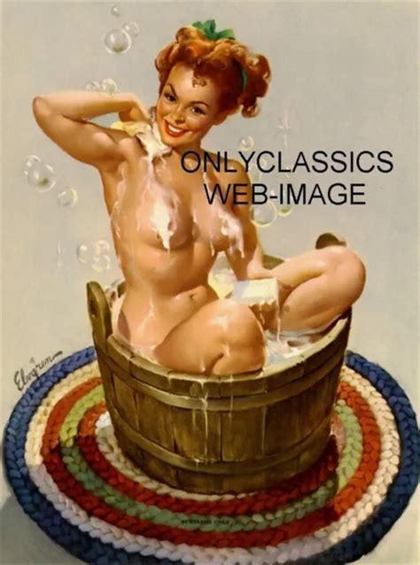 Bubbling Over Perky Redhead Sexy Girl Gil Elvgren X Poster Pinup Cheesecake Picclick