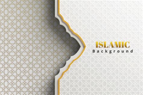 Fondo De Lujo De Borde De Ornamento Dorado árabe Islámico Realista Con