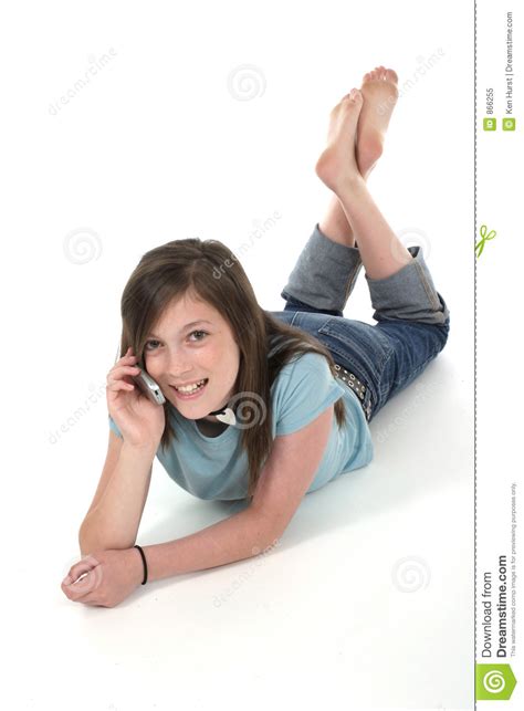 Young Teen Girl Talking On Cellphone 8 Stock Image Image