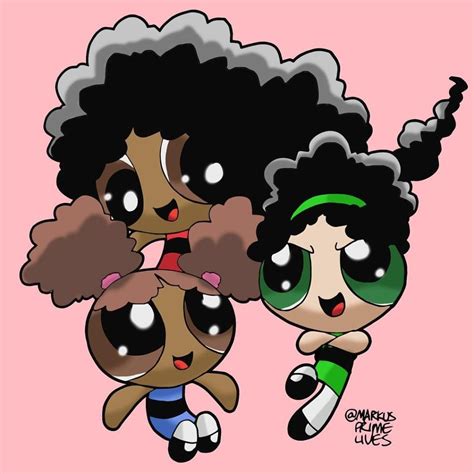 Afro Powerpuff Girls Cartoon Character Tattoos Girls Cartoon Art