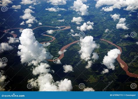 Aerial View Of Amazon River Peru Stock Photo Image Of Deforestation