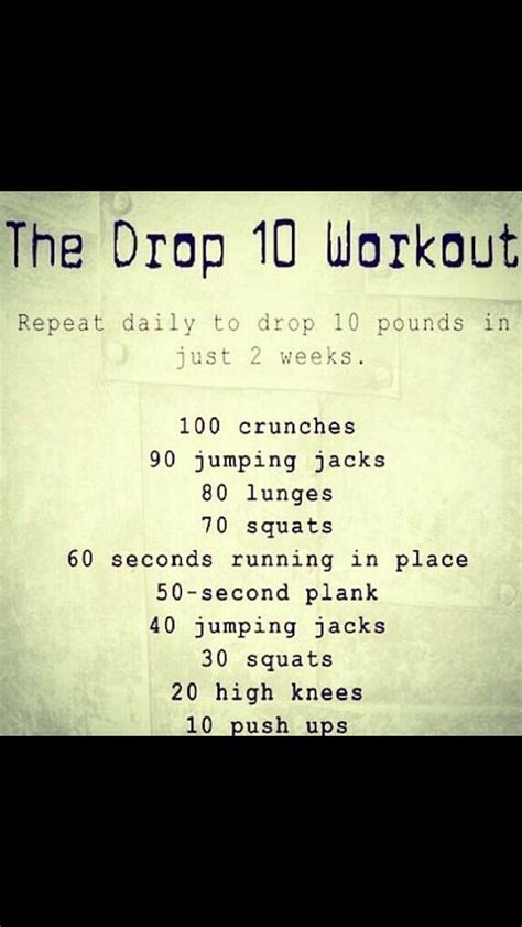 Drop 10 Workout Challenge Musely