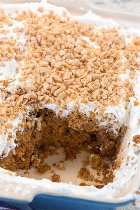 Bake until a toothpick inserted in center of cake comes let cool slightly, then poke holes all over bottom of cake with a wooden spoon. Gingerbread Poke Cake - Crazy for Crust