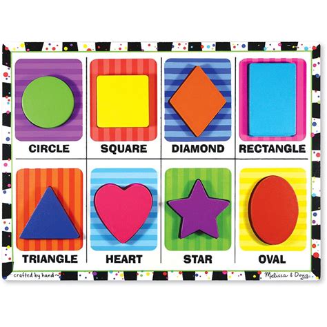 Melissa And Doug Shapes Wooden Chunky Puzzle 8 Pcs