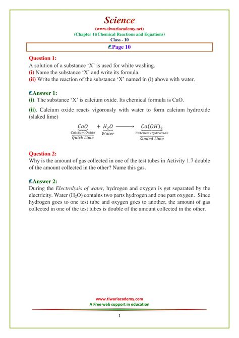 Share & embed module (notes) science form 2. Chemical Reactions And Equations Class 10 Test - Tessshebaylo