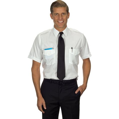 Philips Van Heusen Mens Commander Shirt Short Sleeve Pilot Shirt