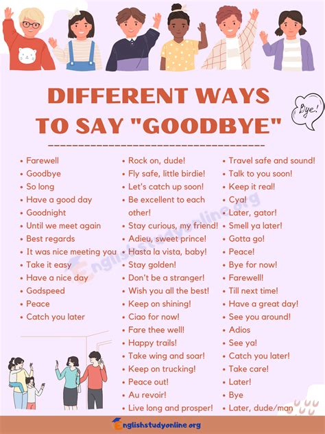 An Interesting List Of Alternative Ways To Say Goodbye English