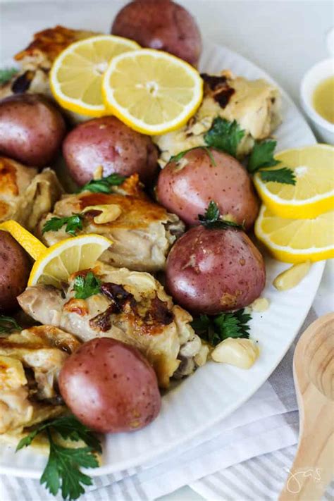 This amazing and easy instant pot chicken and potatoes recipe is comfort food at its best. Instant Pot and Slow Cooker Garlic Lemon Chicken