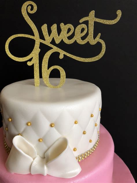 Pink White And Gold Sweet Sixteen Cake Cupcake Cakes Dessert