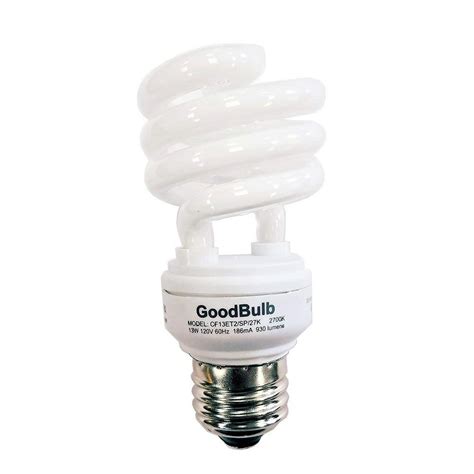 13 Watt Compact Fluorescent Bulb Warm White Light Bulb Ultra Mini