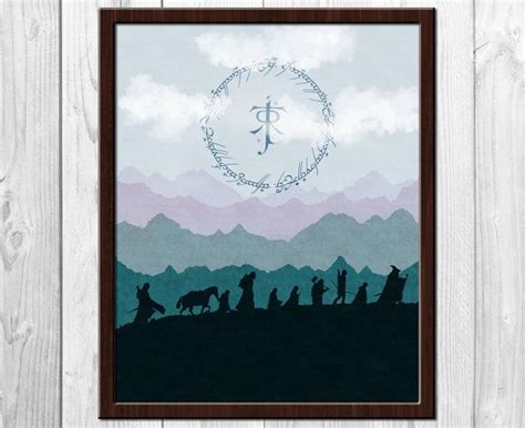 The Fellowship Silhouette Lord Of The Rings Poster Tolkien