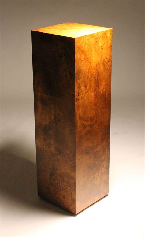 Pair Of Milo Baughman Burl Wood Pedestal Sculpture Bases Wood