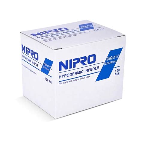 Nipro Hypodermic Needles Only 25g X 1 12″ Without Safety 100bx Ah