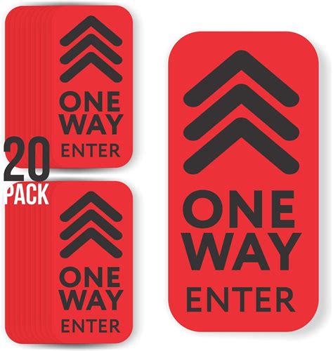 20 Pack One Way Floor Decal Sign 4×8 Directional Arrow