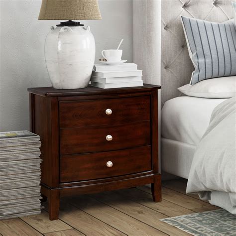 Furniture Of America Kami Transitional Cherry Solid Wood Nightstand
