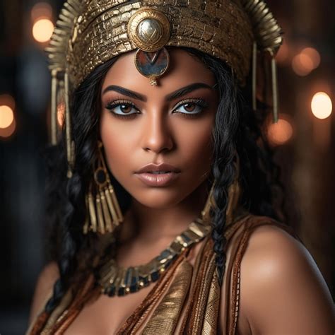 Premium Ai Image Portrait Of A Beautiful Egyptian Woman With Golden Jewelry Luxury Fashion
