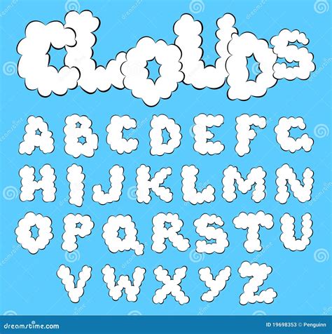 Clouds Alphabet Stock Vector Illustration Of Font Letter 19698353