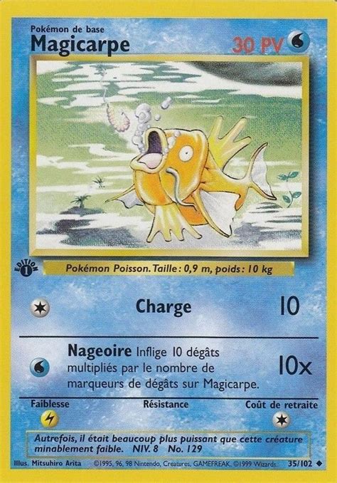 Magicarpe édition 1 Carte Pokémon 35102 Set De Base