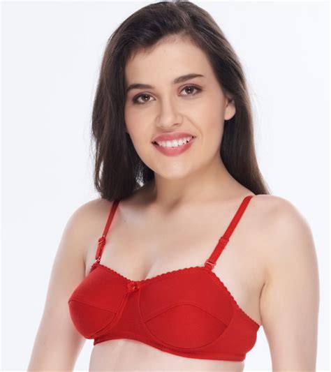 Daisy Dee Cotton Lightly Padded Non Wired Demi Coverage Red Bra Tiara