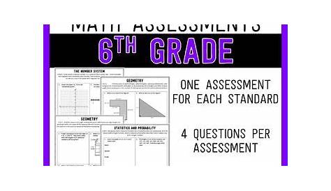 Common Core Math Assessments - 6th Grade | Math assessment, Common core