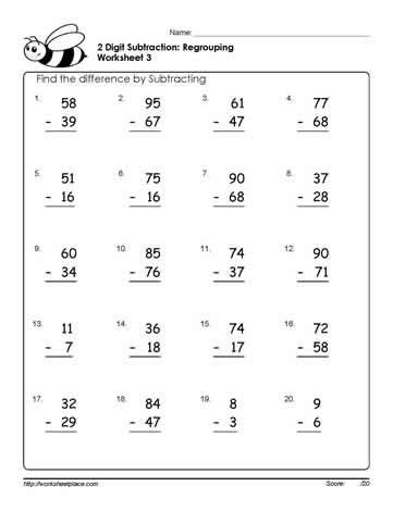 Related pages ►other subtraction worksheets | row subtraction worksheets. 2 Digit Subtraction Worksheet-3Worksheets | 2nd grade math ...