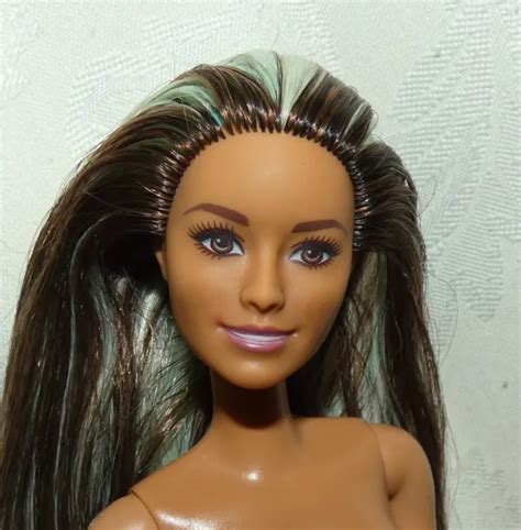 Mattel Nude Barbie Doll Fashionistas Raquelle Brunette Mint Hair