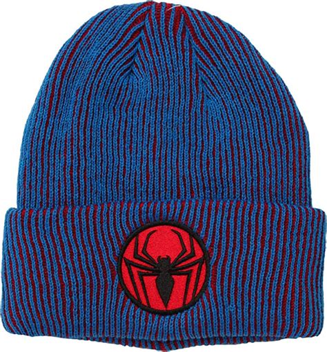 Spider Man Logo Beanie Red And Blue At Amazon Mens Clothing Store