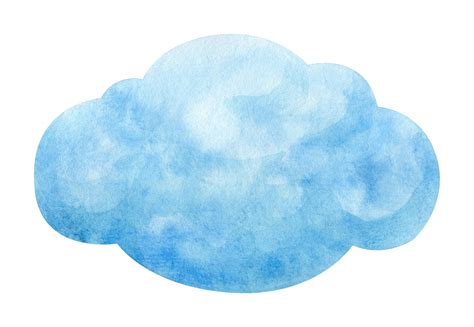 Cartoonish Watercolor Cloud Png Transparent