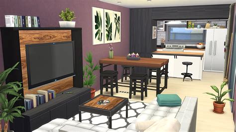 Modern Base Game Apartment 1313 21 Chic Street Story 🌆 Sims 4 Speed