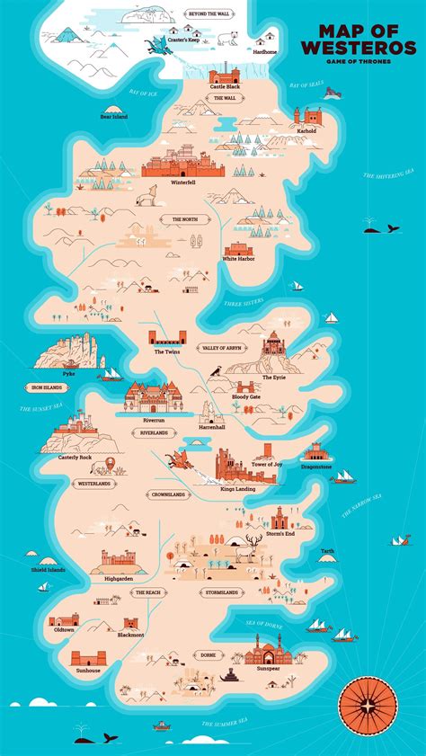 Game Of Thrones Map Illustration Game Of Thrones Map Illustrated Map Westeros Map
