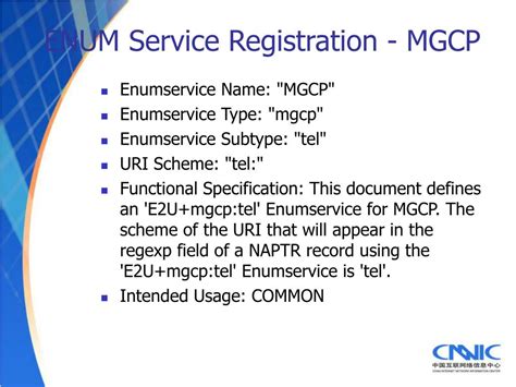 Ppt Telephone Number Mapping Enum Service Registration For Mgcp