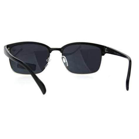 mens classic rectangular half horn rim designer fashion mod sunglasses ebay