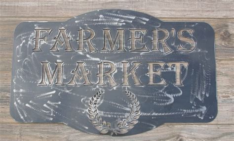 Farmers Market Metal Sign Remington Steel Works