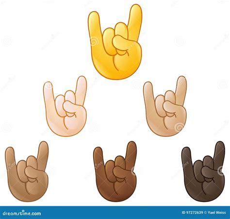 Sign Of The Horns Hand Emoji Cartoon Vector 97272639