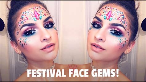 Glittery Af Face Gem Festival Makeup Tutorial Youtube